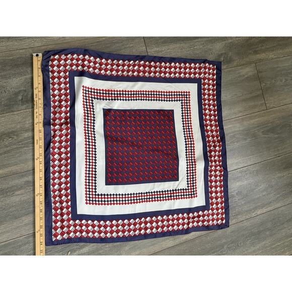 Vtg. Scarf Square Geometric 24” Color Block Career Multi-functional Art Deco MCM - Picture 4 of 5